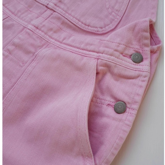 NWT Denimist Free People Relaxed Overall Short Garment - Dyed Orchid Pink Causal - Picture 10 of 12